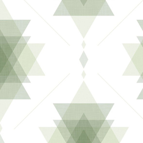 geometric damask - triangles symbol - earth green