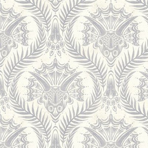 Triceratops Damask - Soft Grey - medium scale