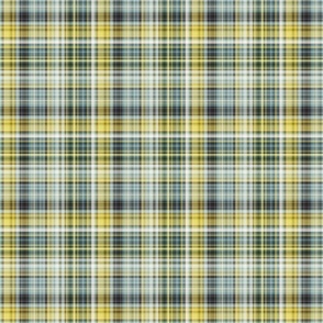 Navy and Yellow Fine Line Plaid - Medium Scale