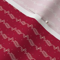 curlique stripe with dots red 2055-16