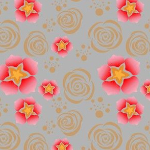 Floral pattern on gray background_  1