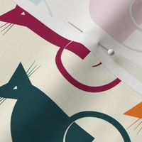 cats - luni cat - bohemian colors - cat fabric and wallpaper