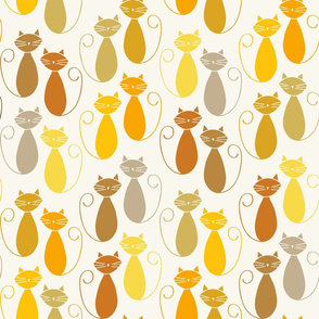 cats - maya cat shades of yellow - hand-drawn cats