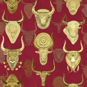 Iberian bulls (burgundy)