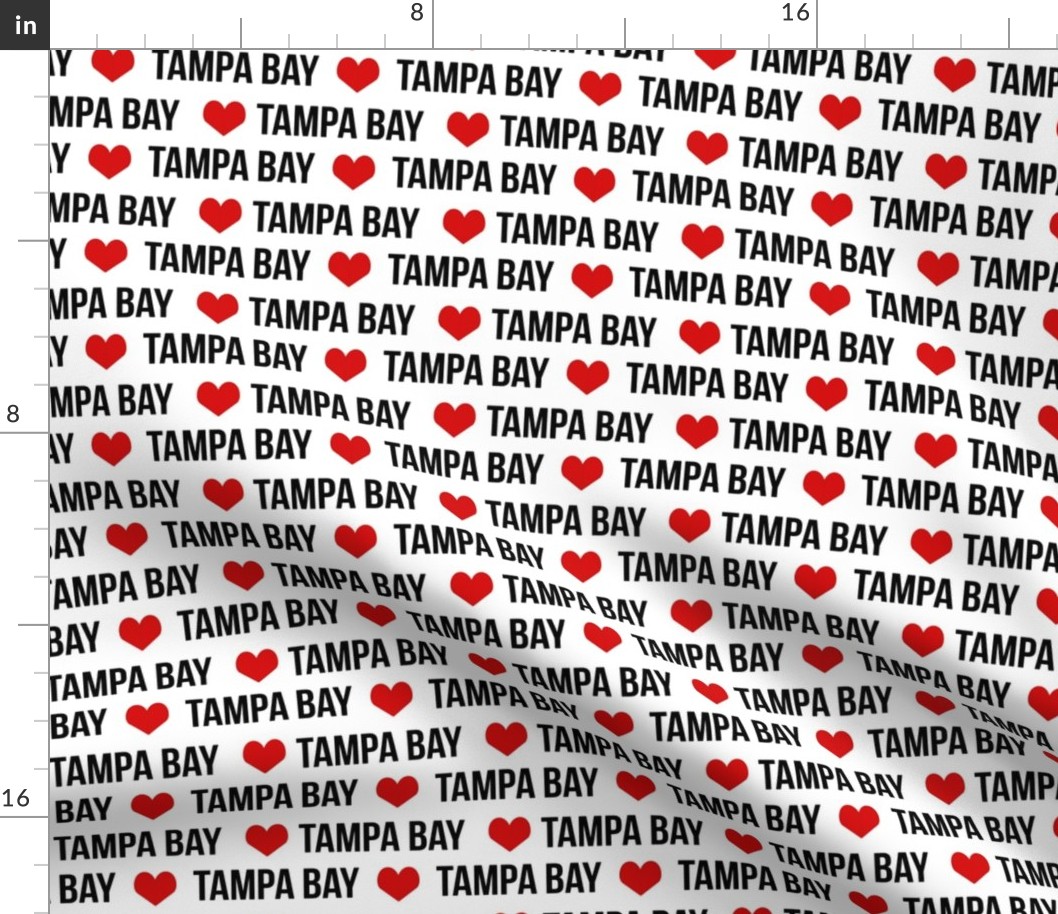 tampa bay love black  fabric