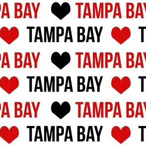 tampa bay love red and black fabric