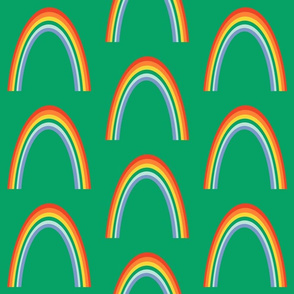 rainbows on green