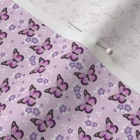 MINI butterfly fabric // monarch butterflies spring florals design andrea lauren fabric -purple