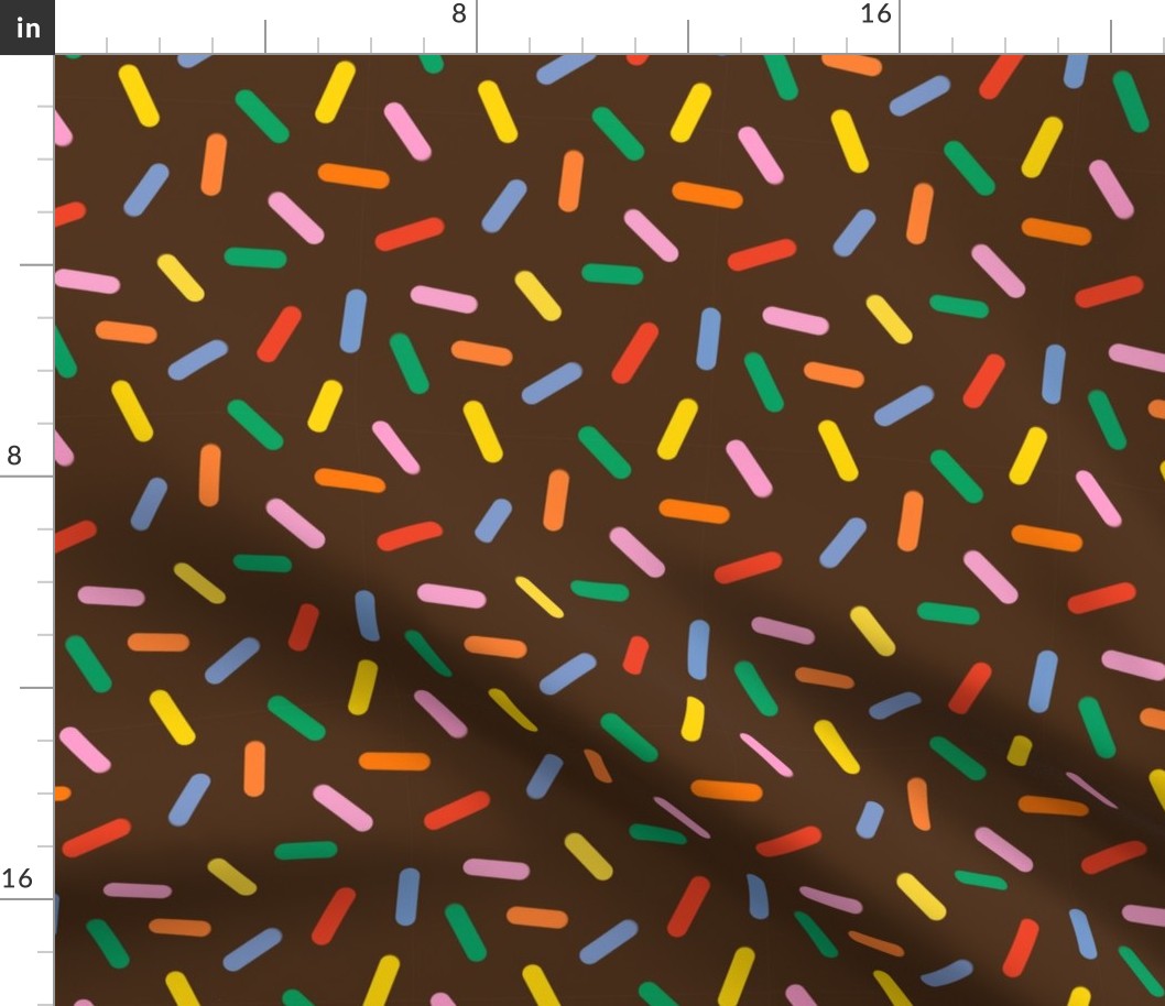 rainbow sprinkles on chocolate - half size