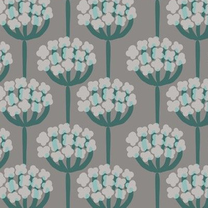 Halftone half drop mint gray floral