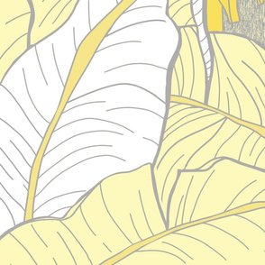 Jumbo Tropical Banana Grove-yellow-white