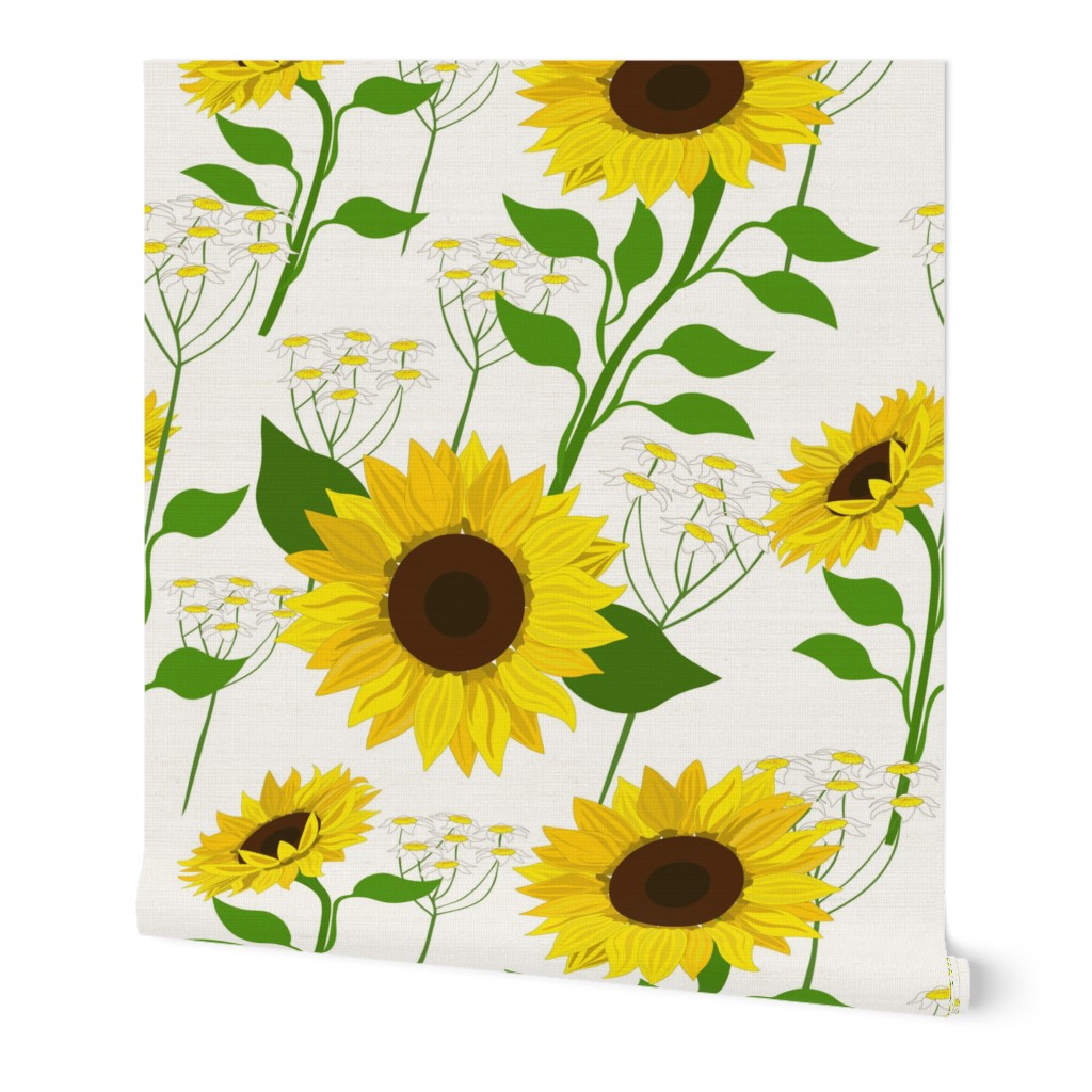 Seamless floral pattern-9. Sunflowers.