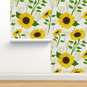 Seamless floral pattern-9. Sunflowers.
