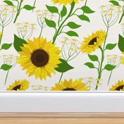 Seamless floral pattern-9. Sunflowers.