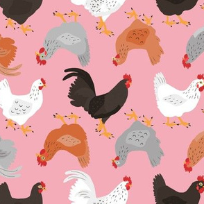 Country Chickens Pink
