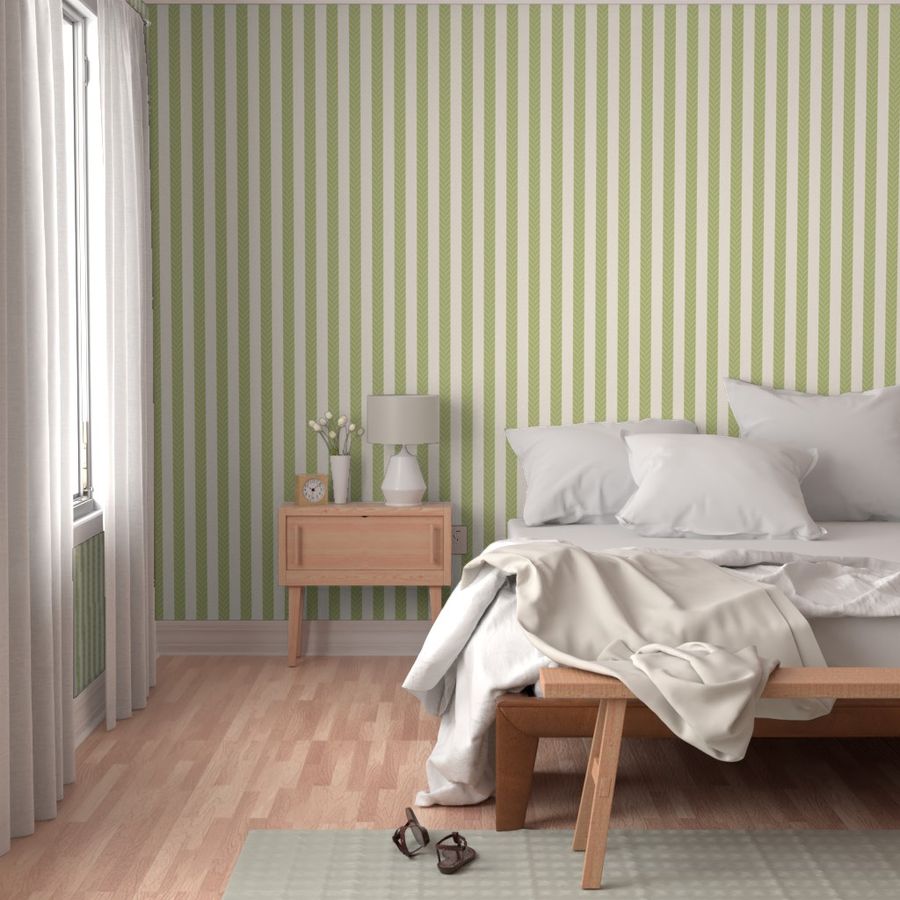 CHEVRON STRIPE - RHODODENDRON COLLECTION (CELERY GREEN)