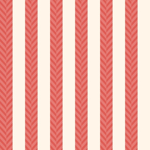 CHEVRON STRIPE - RHODODENDRON COLLECTION (DEEP CORAL)