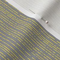 Dash and Dot Stripes in Yellow over Grey