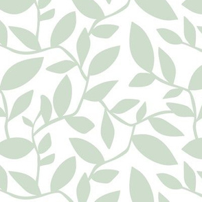  Orchard - Botanical Leaves Simplified White Green HEX CODE D2DCCD  Regular Scale