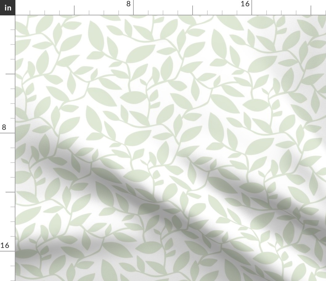  Orchard - Botanical Leaves Simplified White Green HEX CODE E0E6D6  Regular Scale