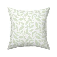 Orchard - Botanical Leaves Simplified White Green HEX CODE E3E9D2  Regular Scale