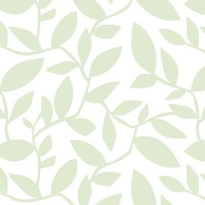 Orchard - Botanical Leaves Simplified White Green HEX CODE E3E9D2  Regular Scale