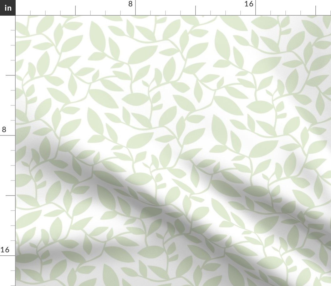 Orchard - Botanical Leaves Simplified White Green HEX CODE E3E9D2  Regular Scale