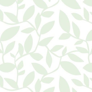 Orchard - Botanical Leaves Simplified White Green HEX CODE E7F0E3  Regular Scale