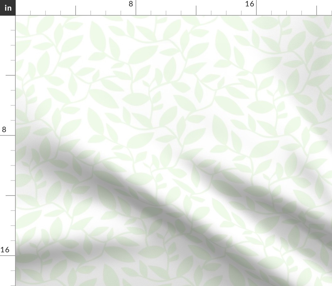 Orchard - Botanical Leaves Simplified White Green HEX CODE F1F8E9  Regular Scale