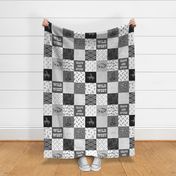 Wild West in Grey Wholecloth Cheater Quilt - 6 inch squares