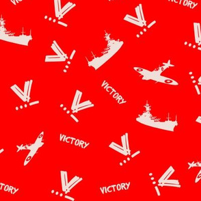 WW2 Victory Fabric - Red