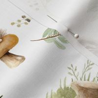 18" Forest Friends (white) unisex Leaves and Branches, 18" repeat on fabric