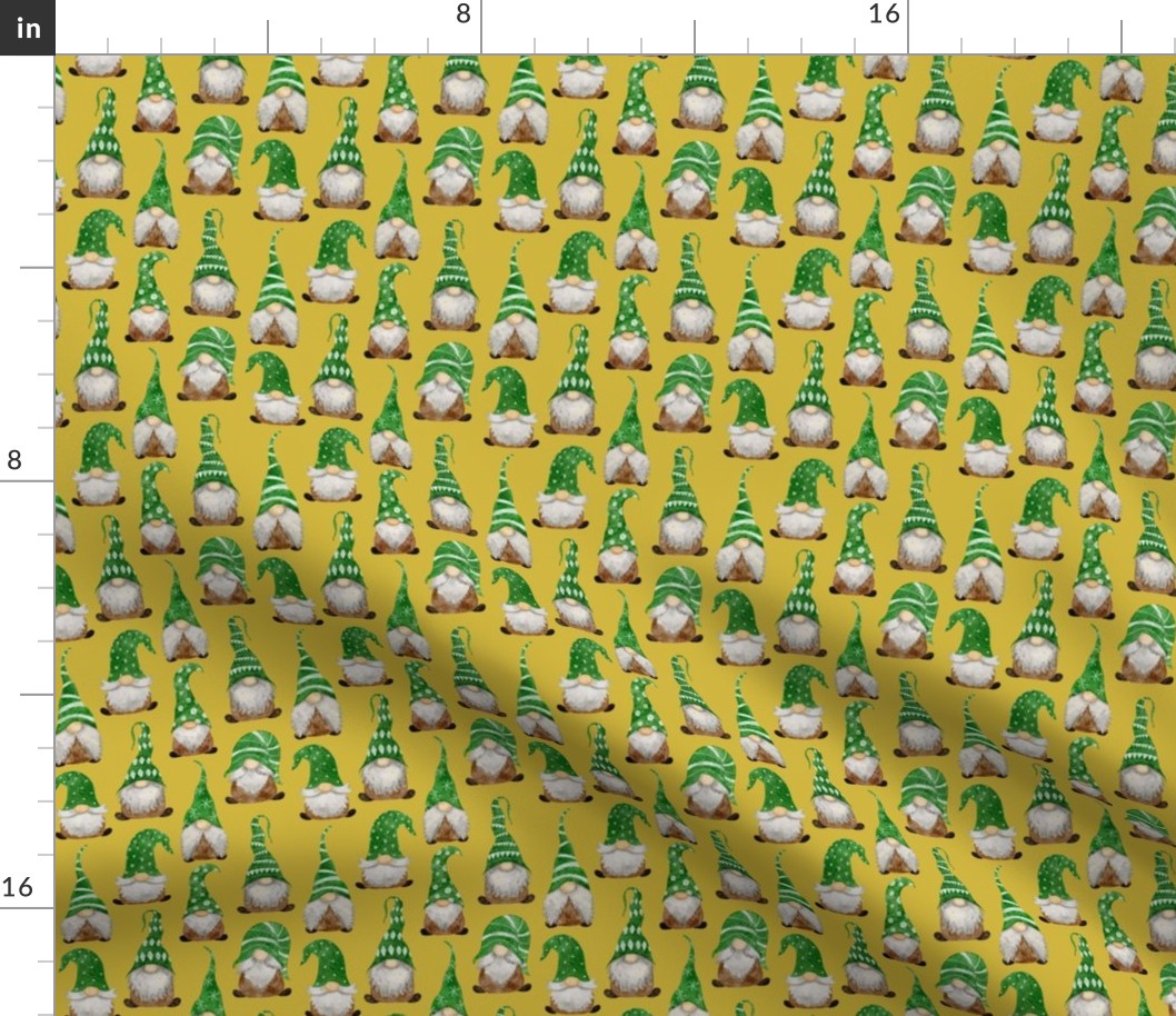 Green Gnomes on Gold - extra small scale