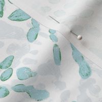 Soft painterly floral mint turquoise grey (large)