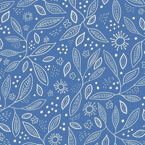 Leaves on French Blue