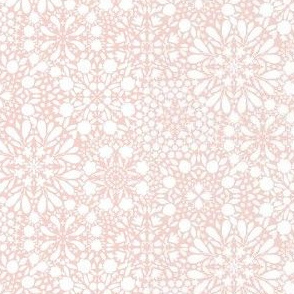 Blush Buff Pink  and white floral burst