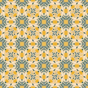 Saffron Lemon drop Granny Chic Floral Burst