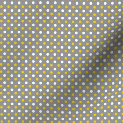 Yellow, white and gray polkadot coordinate for yellow, gray or white