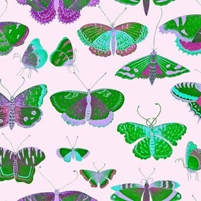 Butterfly Garden - Green and Purple