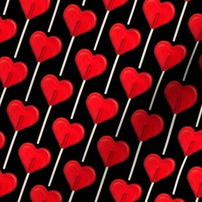 Valentine Heart Lollipop - Black