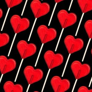 Valentine Heart Lollipop - Black