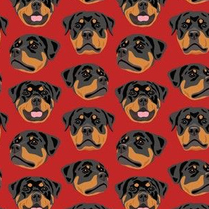 Rottweiler Faces - Red