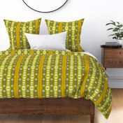 white floral boutique stripe- midsize Olive 