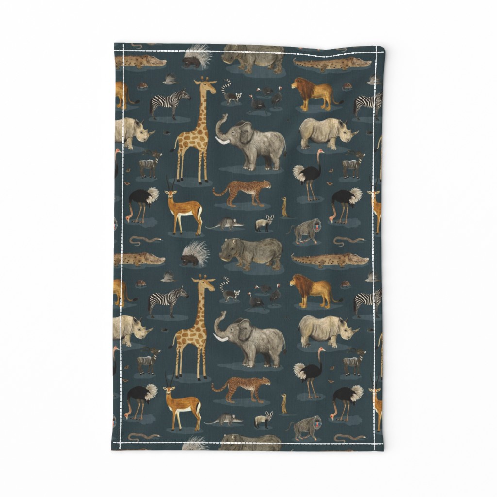 Animal Safari dark blue