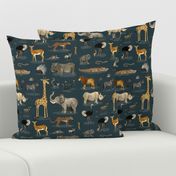 Animal Safari dark blue