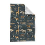 Animal Safari dark blue