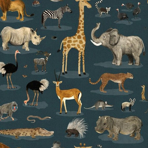 Animal Safari dark blue