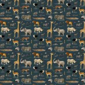 Animal Safari dark blue {small}