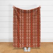 white floral boutique stripe- small rust