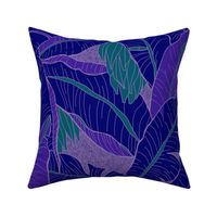 small Tropical Banana Grove-navy-violet